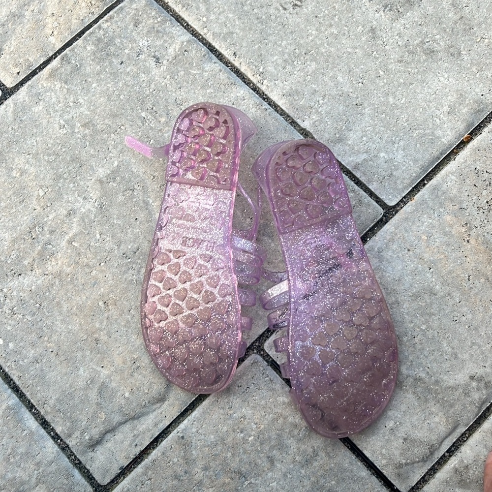 Children’s Place Purple Glitter Jelly Sandals - Picture 2 of 2